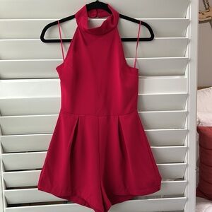 Magenta High Neck Romper